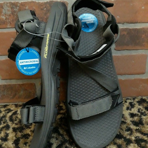 Columbia Adjustable Strap Gray Sandals Mens Shoes 13 Fluid Frame Antimicrobien - Picture 1 of 8